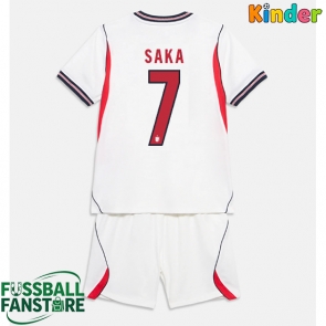 England Bukayo Saka #7 Replik Heimtrikot Kinder WM 2026 Kurzarm (+ Kurze Hosen)